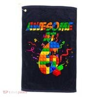 Awesome At 6 Cute Birthday Building Blocks  Golf Towel thumb 0