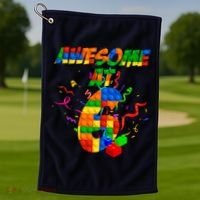 Awesome At 6 Cute Birthday Building Blocks  Golf Towel thumb 1