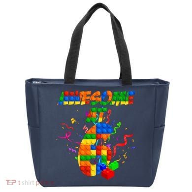 Awesome At 6 Cute Birthday Building Blocks  Tote Bag