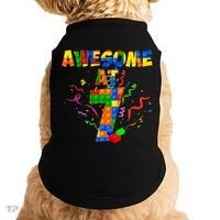 Awesome At 7 Cute Birthday Building Blocks Doggie Tank thumb 0