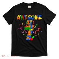 Awesome At 7 Cute Birthday Building Blocks T-Shirt thumb 0