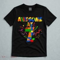 Awesome At 7 Cute Birthday Building Blocks T-Shirt thumb 5