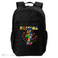 Awesome At 7 Cute Birthday Building Blocks Backpack thumb 0