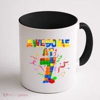 Awesome At 7 Cute Birthday Building Blocks Coffee Mug thumb 1