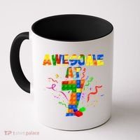 Awesome At 7 Cute Birthday Building Blocks Coffee Mug thumb 0