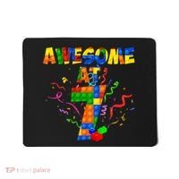 Awesome At 7 Cute Birthday Building Blocks Mousepad thumb 0