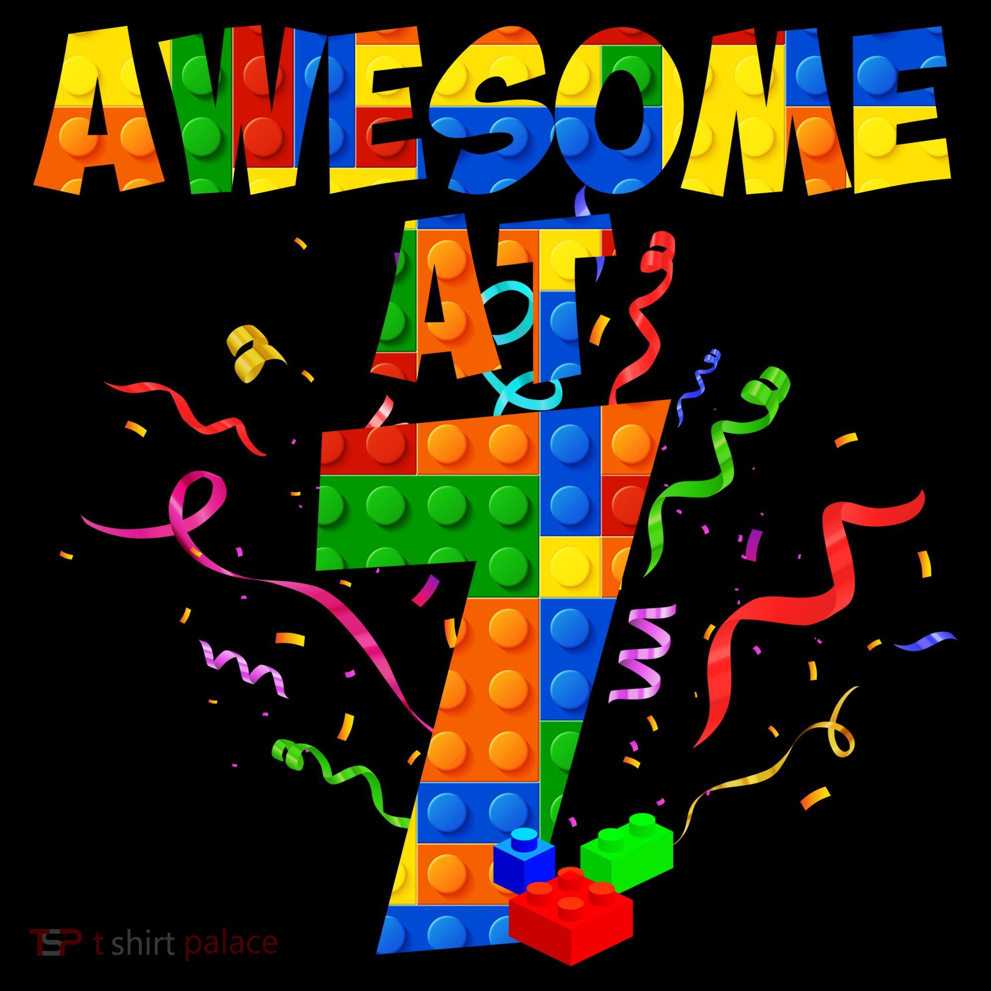 Awesome At 7 Cute Birthday Building Blocks Mousepad