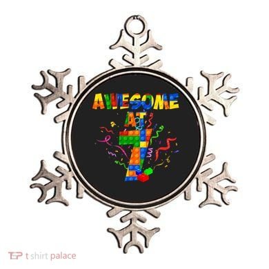 Awesome At 7 Cute Birthday Building Blocks Ornament