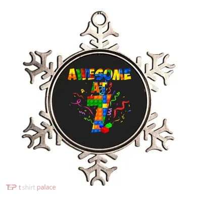 Awesome At 7 Cute Birthday Building Blocks Ornament