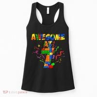 Awesome At 7 Cute Birthday Building Blocks Women's Tank Top thumb 0