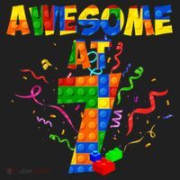 Awesome At 7 Cute Birthday Building Blocks Hat thumb 2