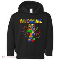 Awesome At 7 Cute Birthday Building Blocks Toddler Hoodie thumb 0