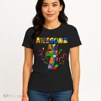 Awesome At 7 Cute Birthday Building Blocks Women's T-Shirt thumb 4