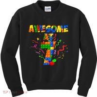 Awesome At 7 Cute Birthday Building Blocks Kids Sweatshirt thumb 0