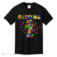 Awesome At 7 Cute Birthday Building Blocks Kids T-Shirt thumb 0