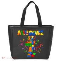 Awesome At 7 Cute Birthday Building Blocks Tote Bag thumb 0