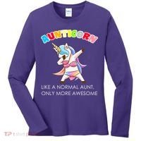 Awesome Aunticorn Like A Normal Aunt Women's Long Sleeve Shirt thumb 0