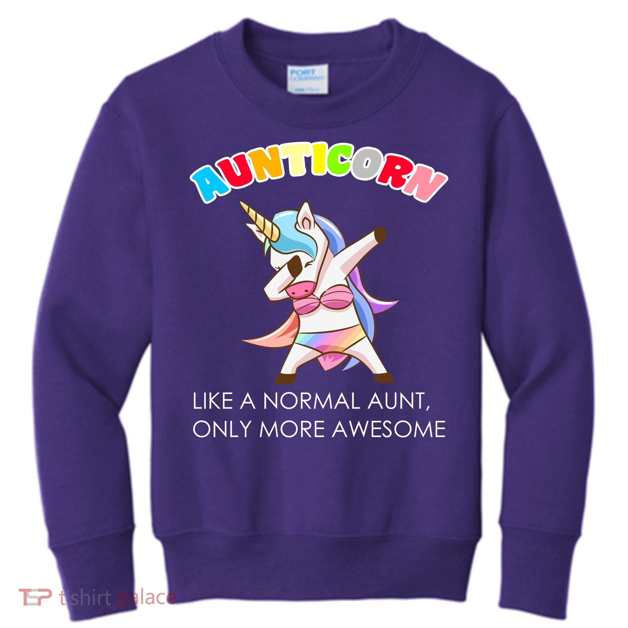 Awesome Aunticorn Like A Normal Aunt Kids Sweatshirt