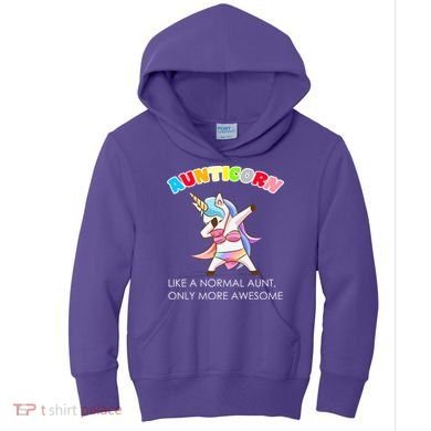 Awesome Aunticorn Like A Normal Aunt Kids Hoodie