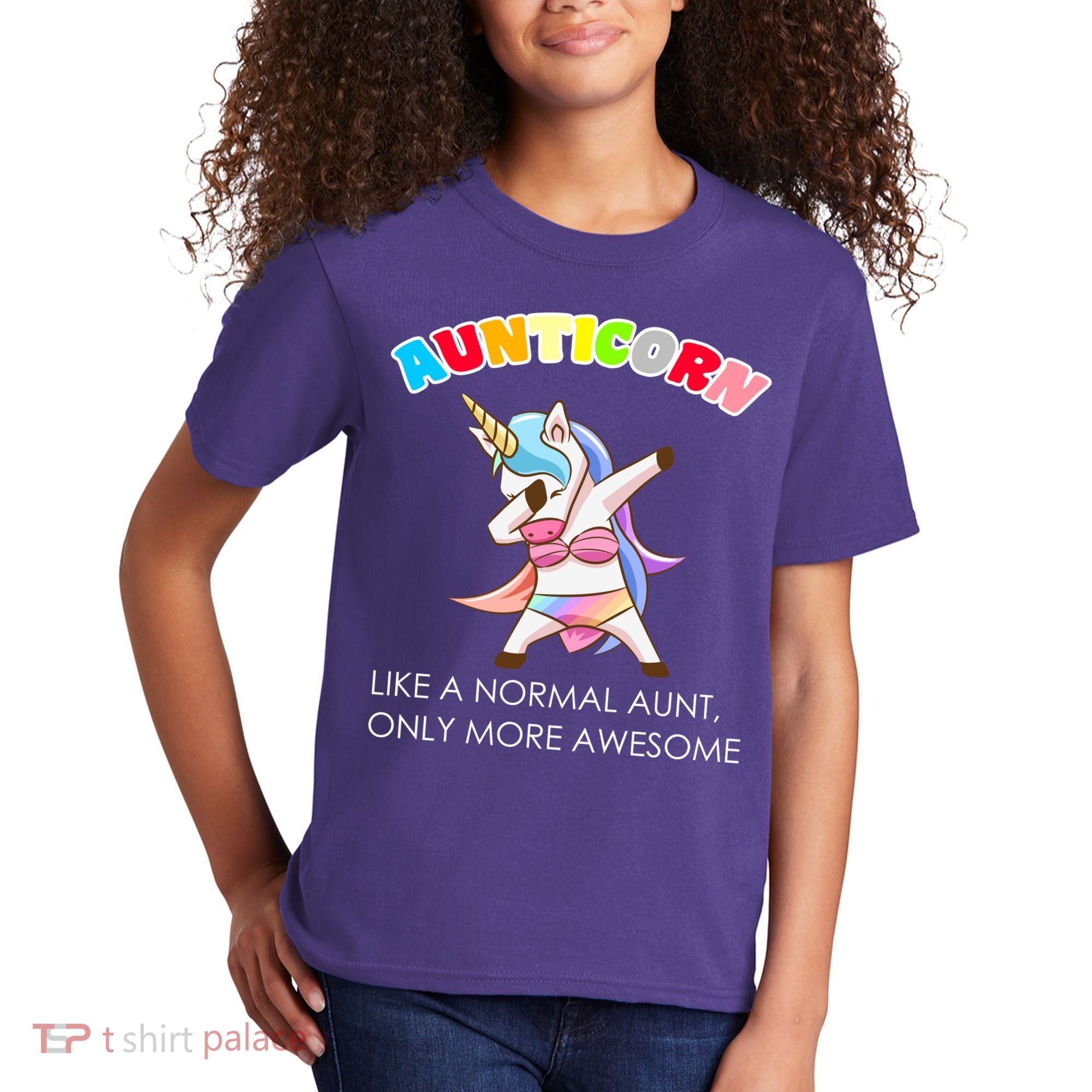 Awesome Aunticorn Like A Normal Aunt Kids T-Shirt