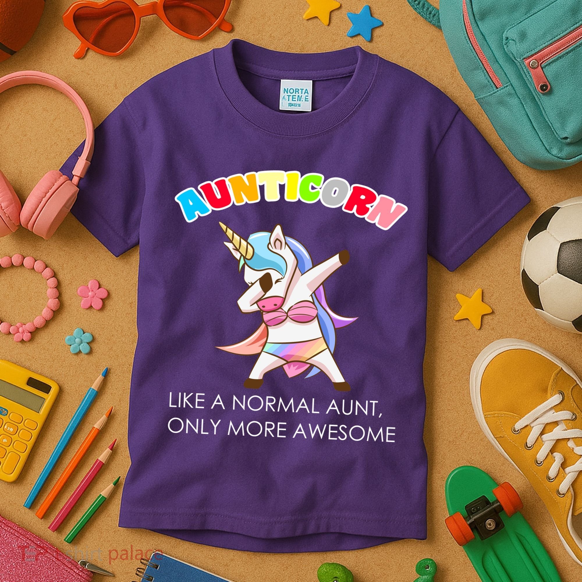 Awesome Aunticorn Like A Normal Aunt Kids T-Shirt