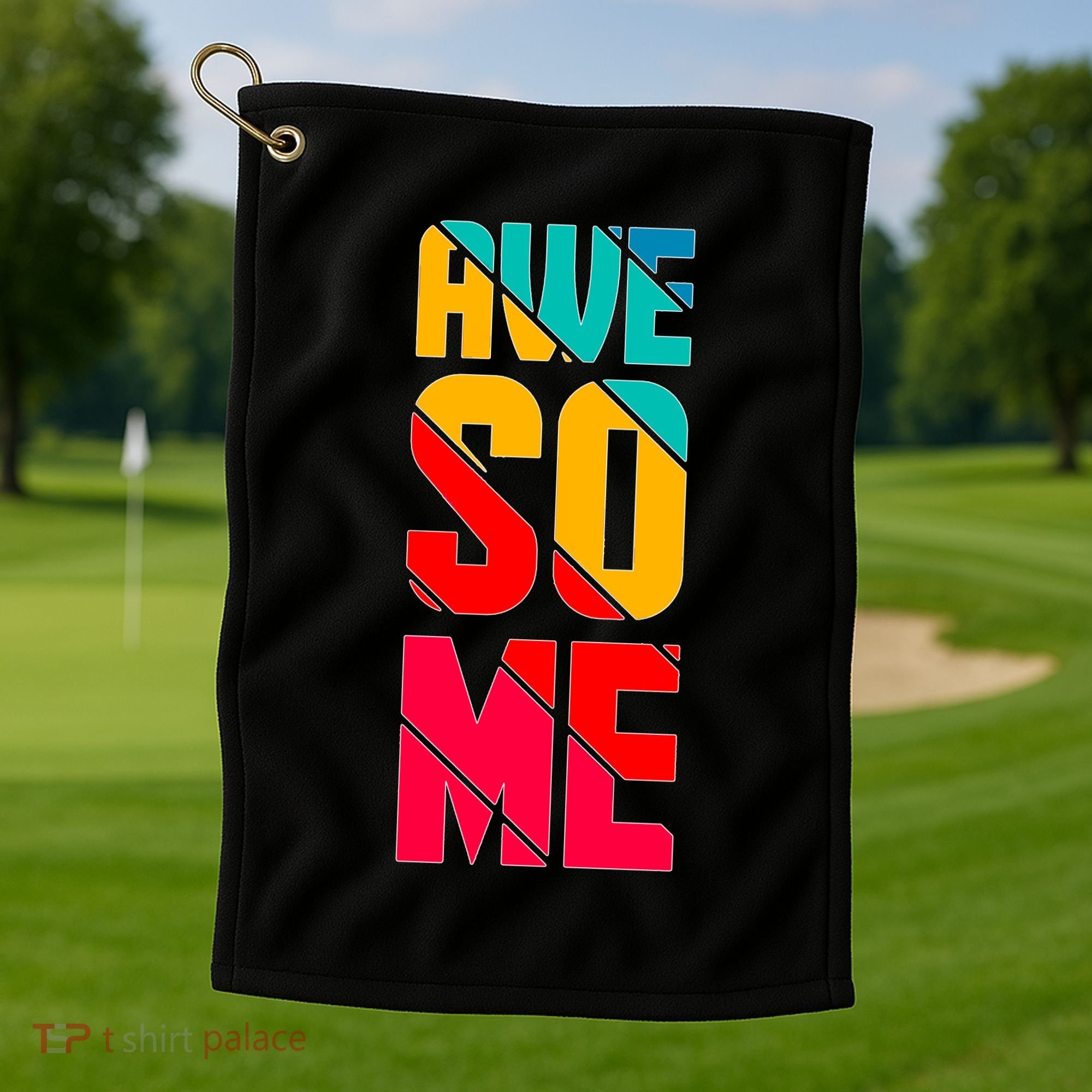 Awesome Broken Letters Golf Towel