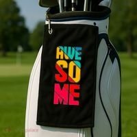 Awesome Broken Letters Golf Towel thumb 2