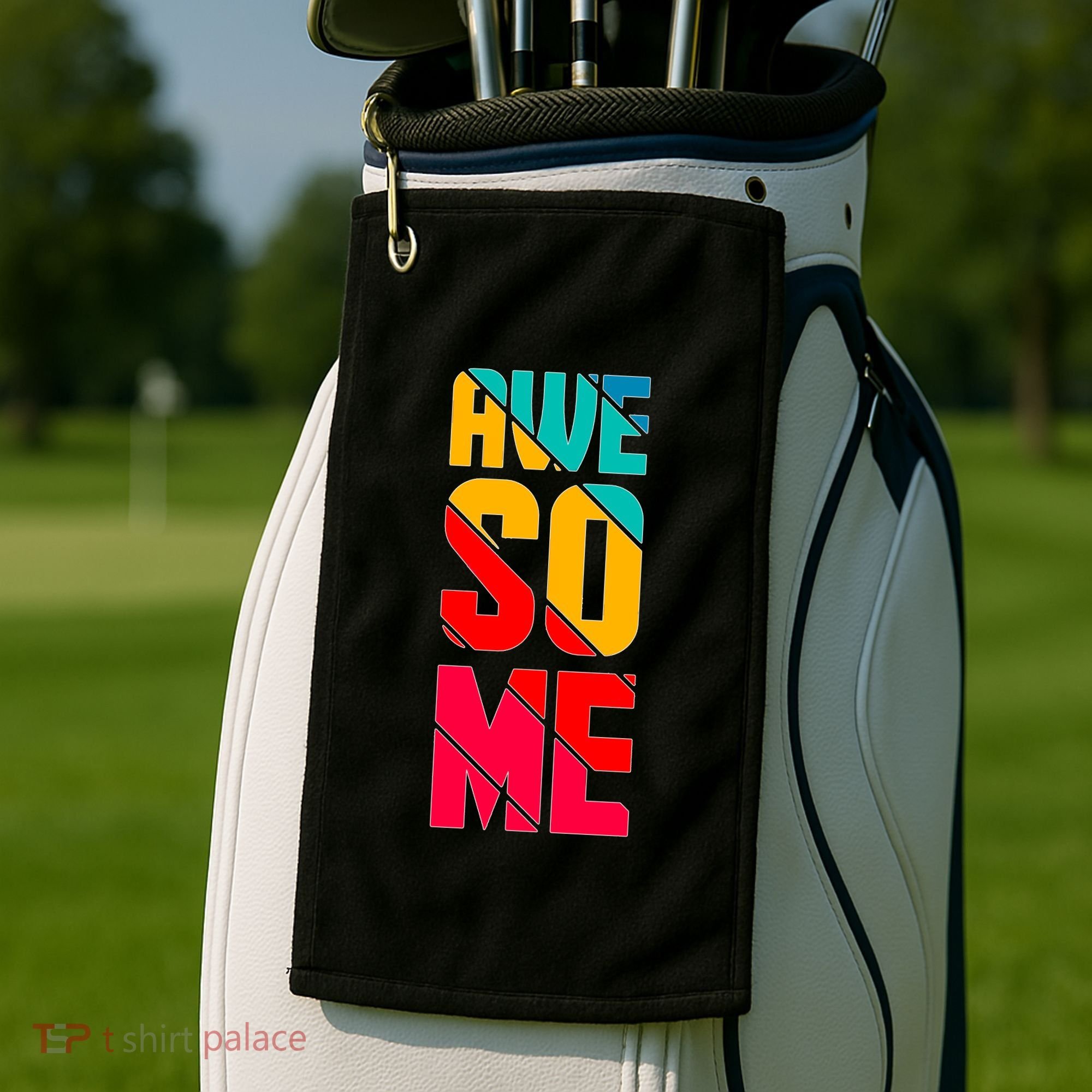 Awesome Broken Letters Golf Towel