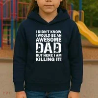 Awesome Dad Killing It! Kids Hoodie thumb 3