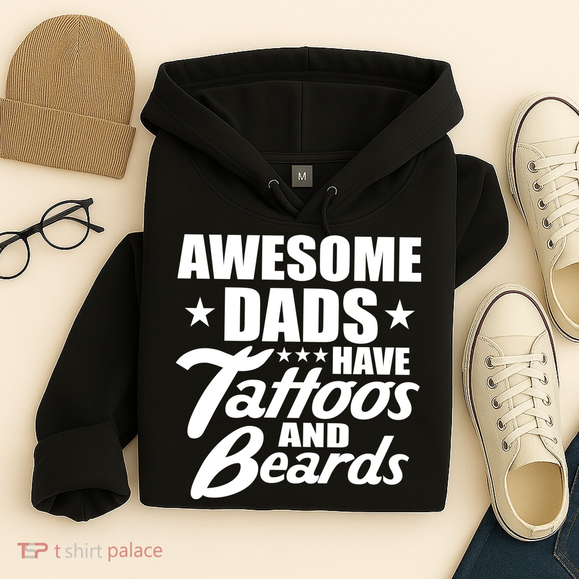 Awesome Dads Have Tattoos And Beards Hoodie