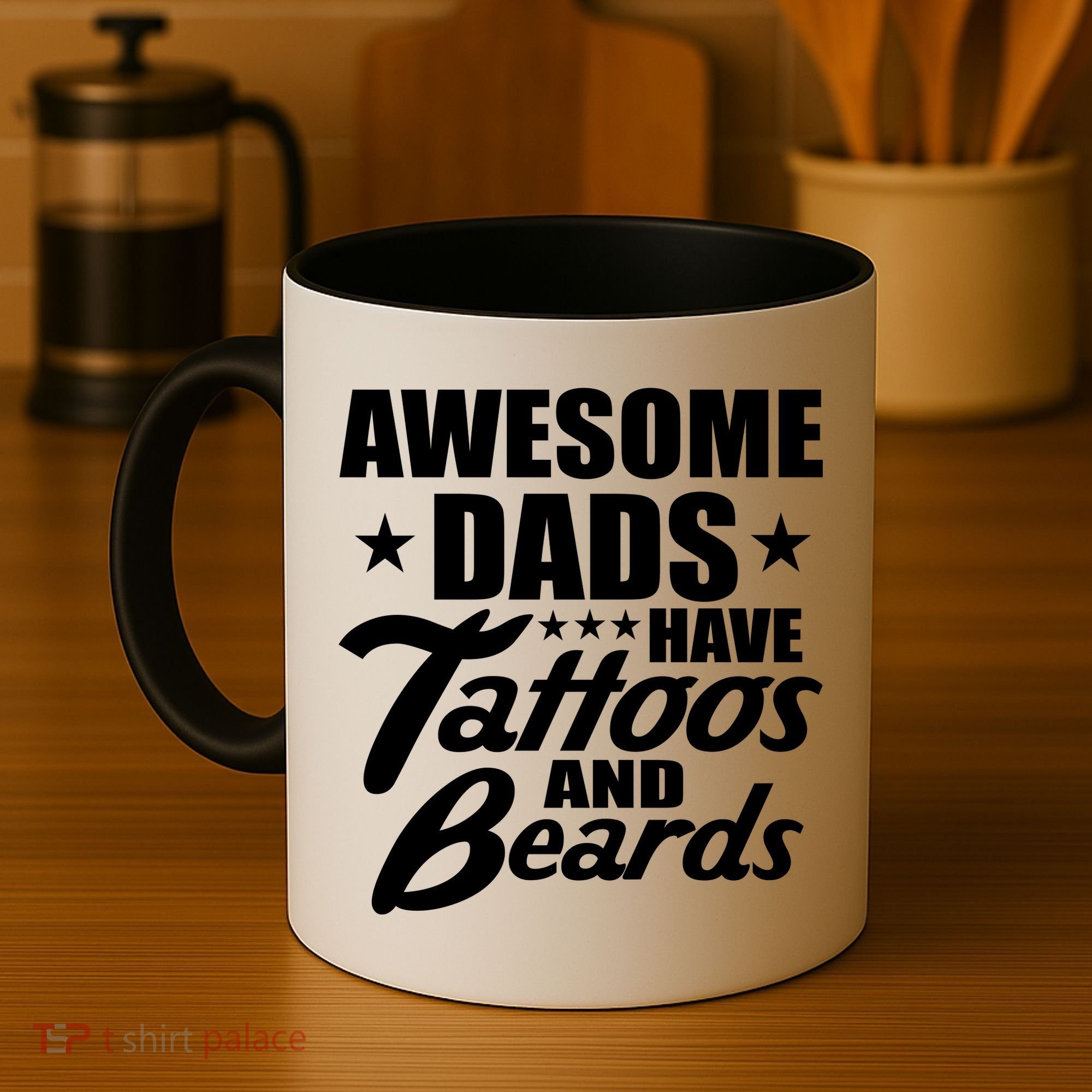 Awesome Dads Have Tattoos And Beards Coffee Mug