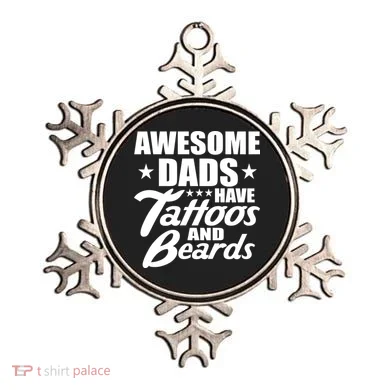 Awesome Dads Have Tattoos And Beards Ornament