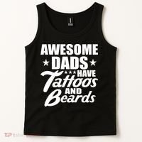Awesome Dads Have Tattoos And Beards Tank Top thumb 2