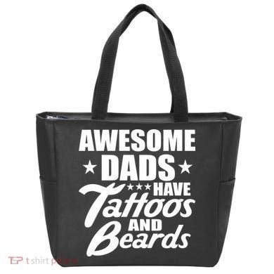 Awesome Dads Have Tattoos And Beards Bag