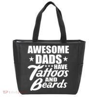 Awesome Dads Have Tattoos And Beards Tote Bag thumb 0