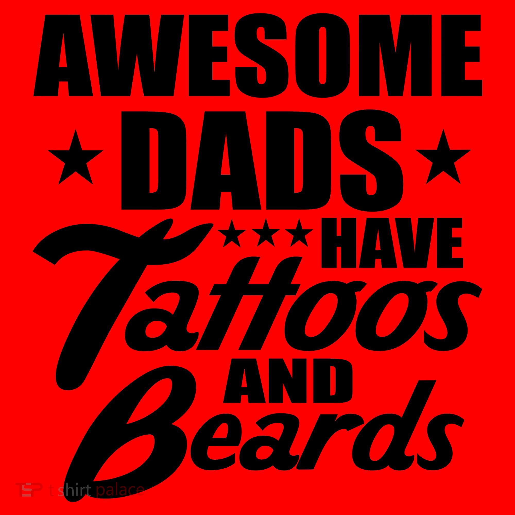 Awesome Dads Have Tattoos And Beards Santa Hat