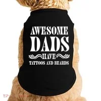 Awesome Dads Have Tattoos And Beards Funny Doggie Tank thumb 0