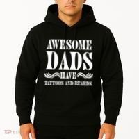 Awesome Dads Have Tattoos And Beards Funny Hoodie thumb 2