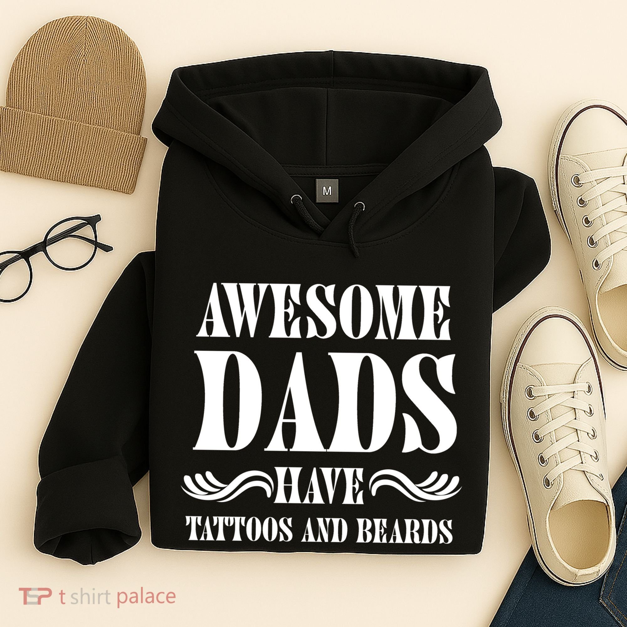 Awesome Dads Have Tattoos And Beards Funny Hoodie