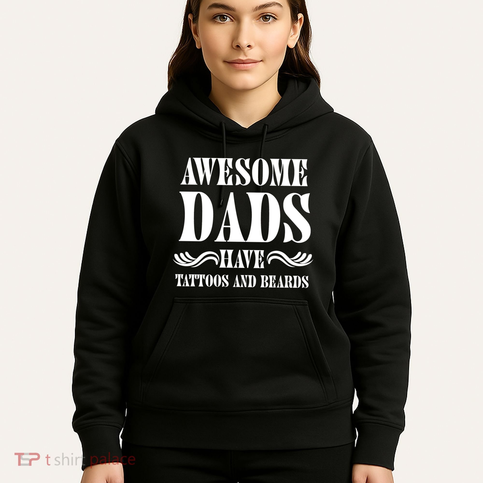 Awesome Dads Have Tattoos And Beards Funny Hoodie