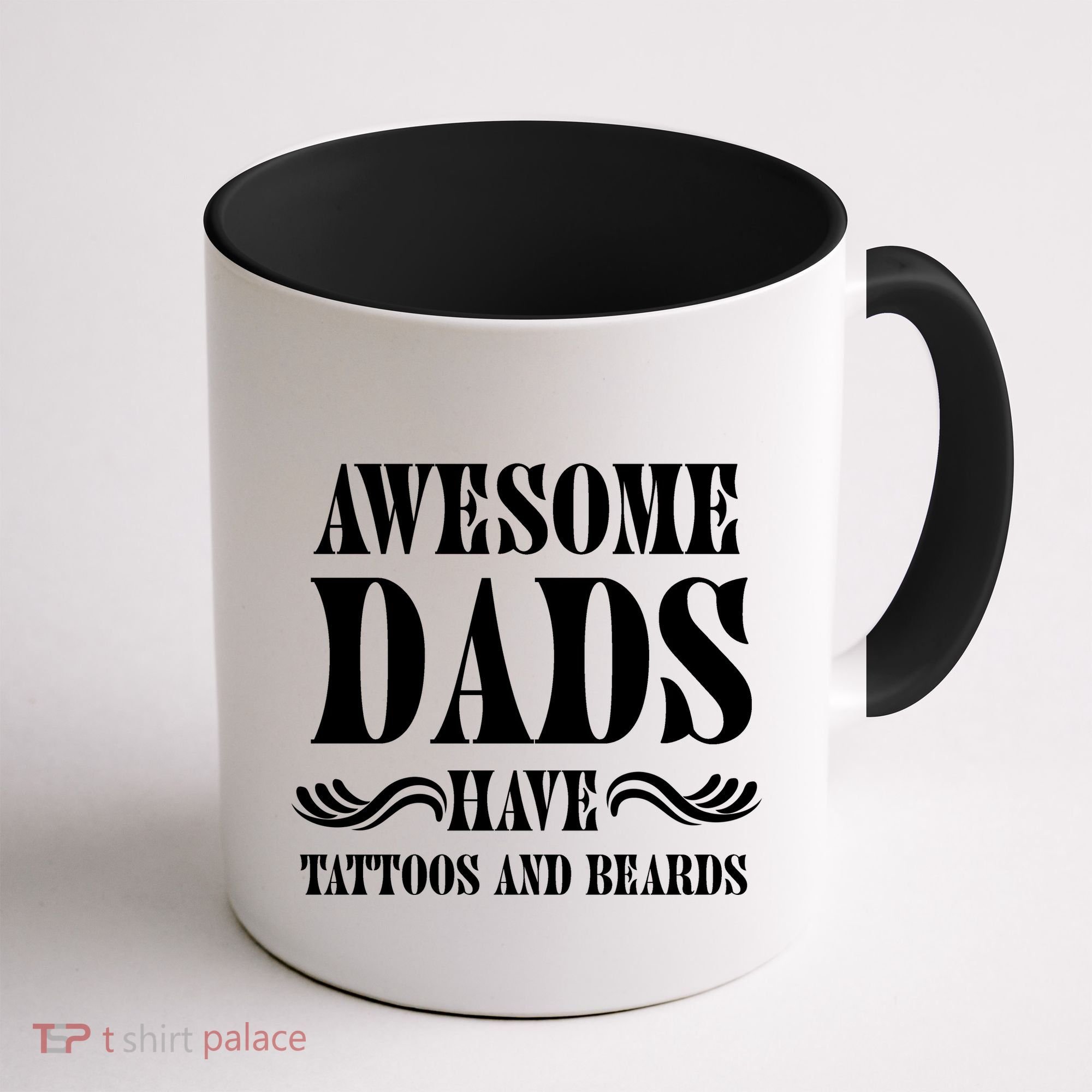 Awesome Dads Have Tattoos And Beards Funny Coffee Mug