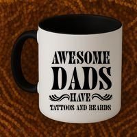 Awesome Dads Have Tattoos And Beards Funny Coffee Mug thumb 2