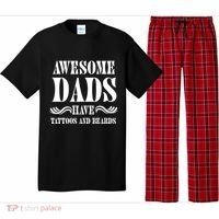 Awesome Dads Have Tattoos And Beards Funny Pajama Set thumb 0