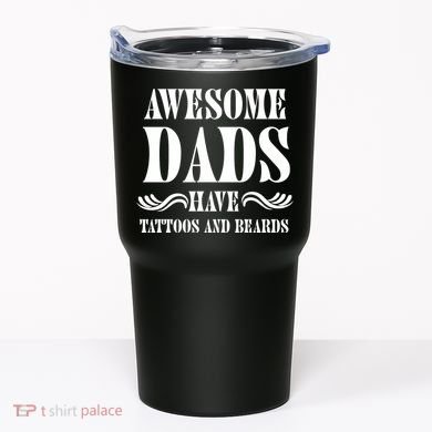 Awesome Dads Have Tattoos And Beards Funny Tumbler