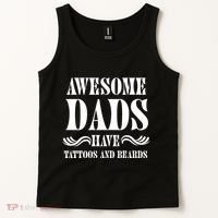 Awesome Dads Have Tattoos And Beards Funny Tank Top thumb 2