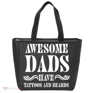 Awesome Dads Have Tattoos And Beards Funny Bag
