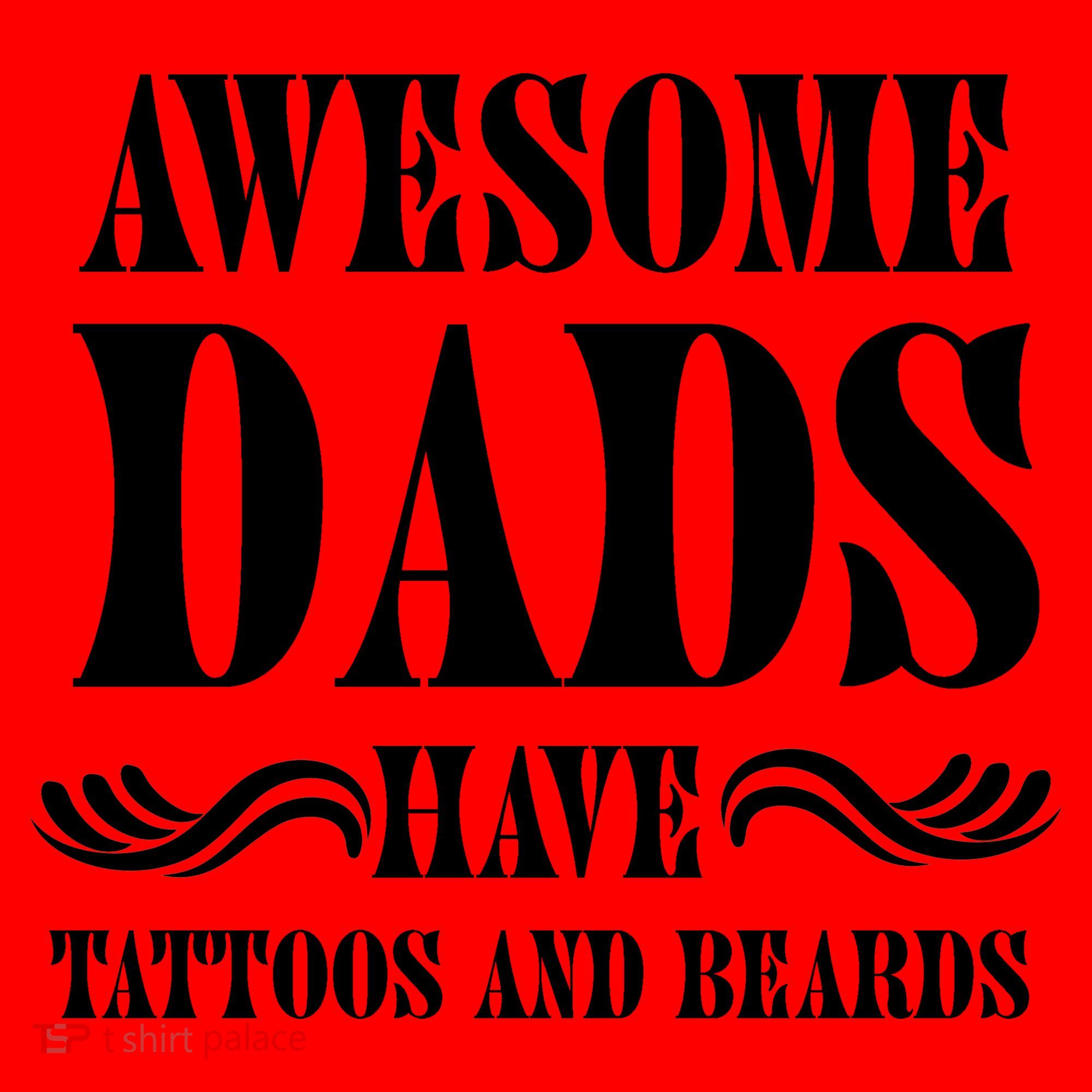Awesome Dads Have Tattoos And Beards Funny Santa Hat