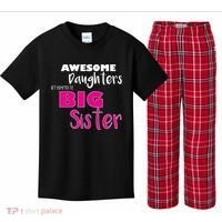 Awesome Daughters Get Promoted To Big Sister Kids Plaid Pajama Set thumb 0