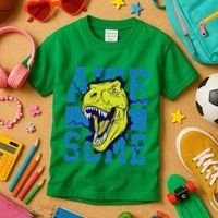Awesome Dinosaur Cute Kids T-Shirt thumb 3