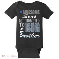 Awesome Son Promoted To Big Brother Baby Bodysuit thumb 0